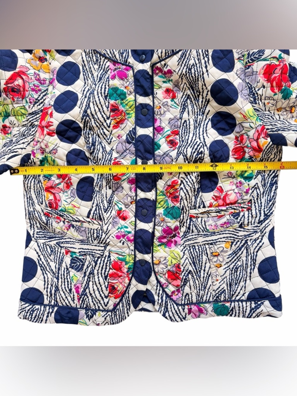 ANTHROPOLOGIE ISANI Salta Quilted Floral Polka Dot Jacket Size 2 - Picture 8 of 11